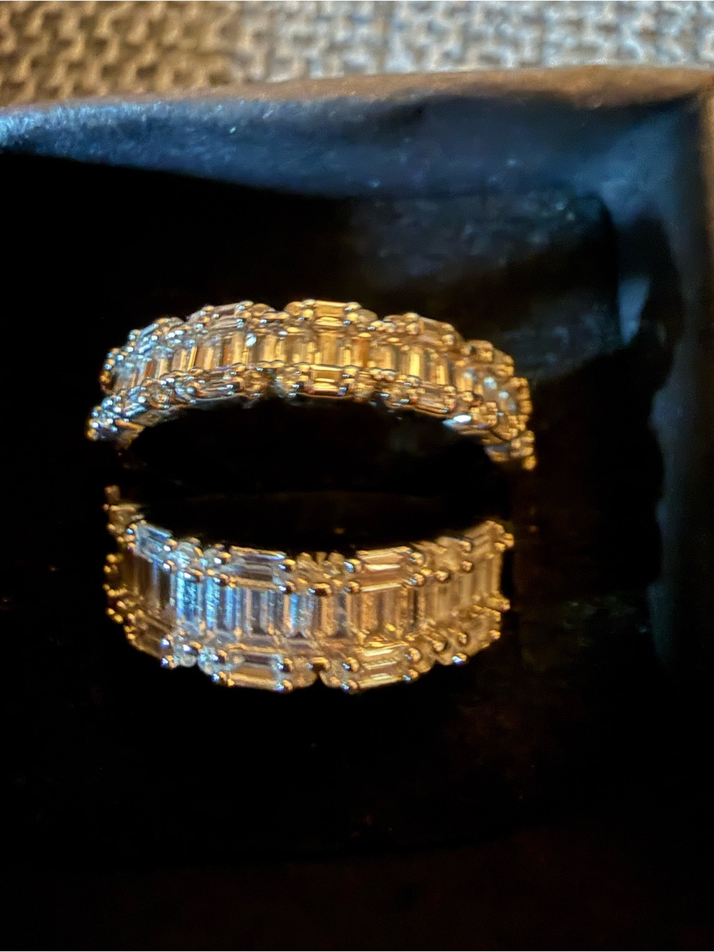 Gold Baguette Crystal Hoop Earrings - Women Jewelry